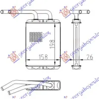 HEATER RADIATOR (198x158) (DELPHI TYPE)