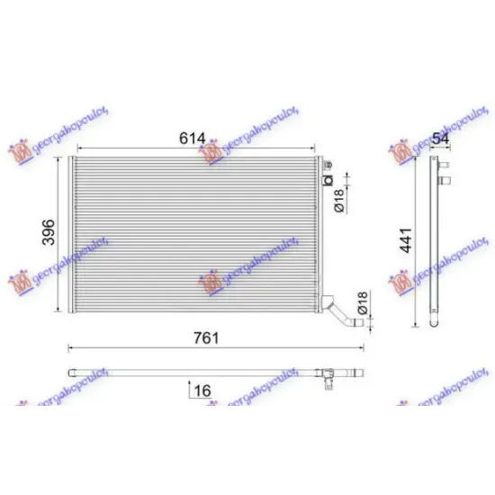 ADDITIONAL RADIATOR PETROL-DIESEL (614x396x16)