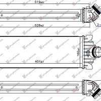 RADIATOR INTERCOOLER 1.0 EcoBoost BENZINĂ (451x160x62)