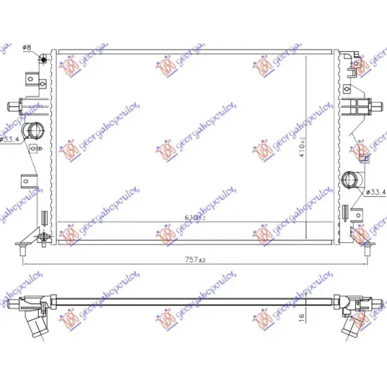 RADIATOR 1.6 PETROL/HYBRID (610x410x16)