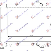 RADIATOR 1.6 HDi DIESEL (380x540x16)