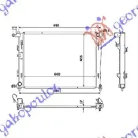 RADIATOR 1.4-1.6-2.0 PETROL MANUAL (600x440x16) RADIATOR 1.4-1.6-2.0 PETROL MANUAL (600x440x16)