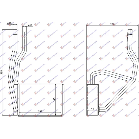 HEATER RADIATOR (191x145x44) HEATER RADIATOR (191x145x44)