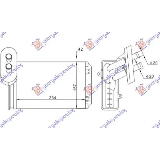 HEATER RADIATOR (234x157x42)