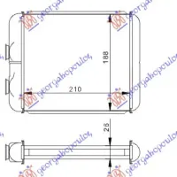HEATER RADIATOR (210x188) (DELPHI TYPE)
