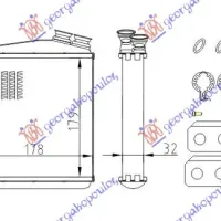 HEATER RADIATOR (179x178) (COMPLETE WITH ORINGS)