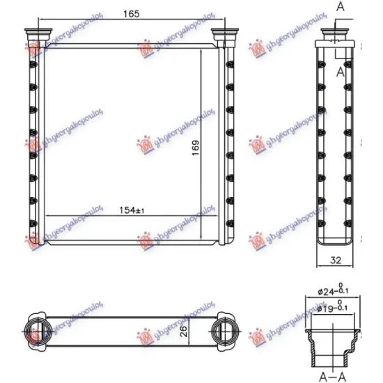 HEATER RADIATOR (154x169)