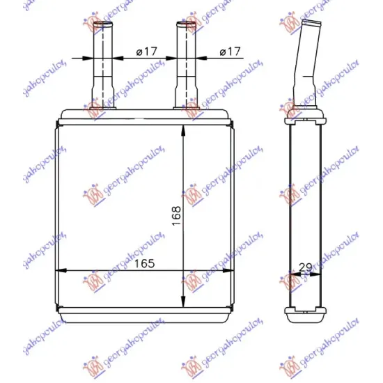 HEATER RADIATOR (168x165)