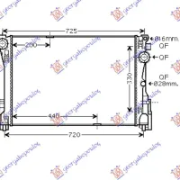 RADIATOR PETROL-DIESEL AUTOMATIC (640x440x320) (TUBE 16mm)