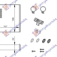 HEATER RADIATOR (167x168) (COMPLETE WITH KIT)