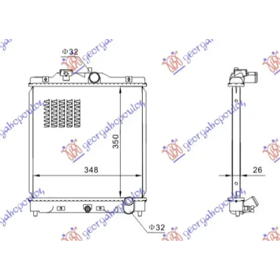 RADIATOR 1.6 PETROL VTEC 150 PS (350x350x27)