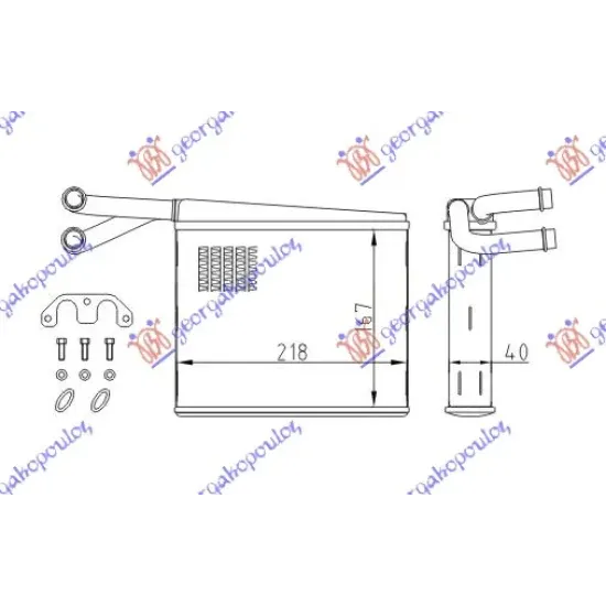 HEATER RADIATOR (165x220) (VALEO TYPE)