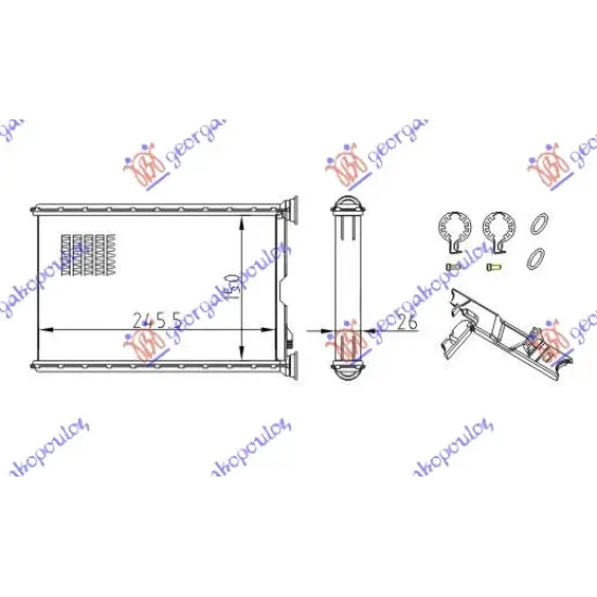 HEATER RADIATOR (150x245) (VALEO TYPE)