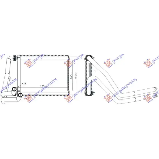HEATER RADIATOR (145x225x20) HEATER RADIATOR (145x225x20)
