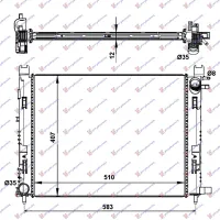 RADIATOR PETROL-DIESEL - A/C (510x400x12) 2012-