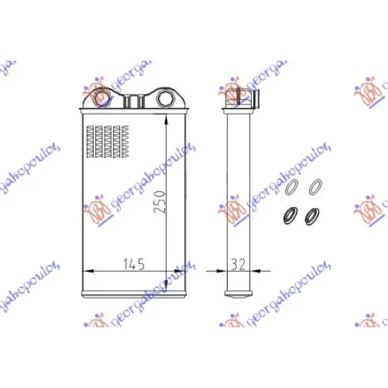 HEATER RADIATOR (255x147) (VALEO TYPE) HEATER RADIATOR (255x147) (VALEO TYPE)