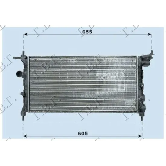 RADIATOR 1.2-1.4 - A/C (530x280) (DIAGONAL)