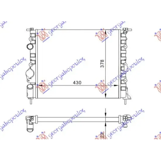 RADIATOR PETROL - A/C (430x380) WITHOUT PUMP RADIATOR PETROL - A/C (430x380) WITHOUT PUMP