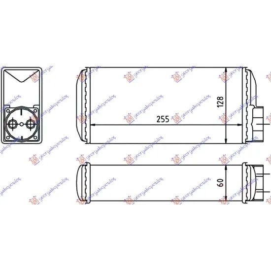 HEATER RADIATOR (255x128x60)