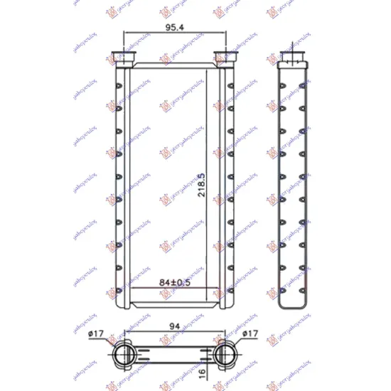 HEATER RADIATOR (85x220x16)