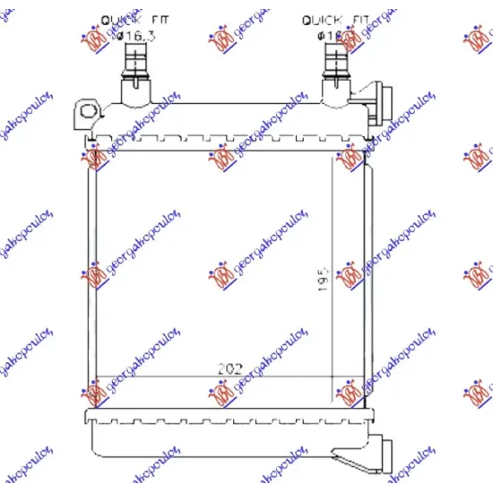 ADDITIONAL RADIATOR 1.5-2.0 PETROL (202x195)