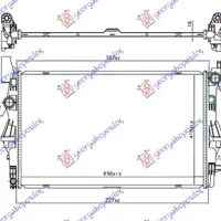 RADIATOR 1.6 (12009-111 CDI) -AC (690x418x16) MIDDLE SPILES