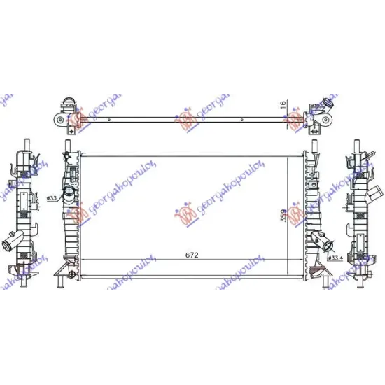 RADIATOR 1.6-1.8-2.5-2.0TDCi MANUAL/AUTOMATIC (670x380) (KOYO)