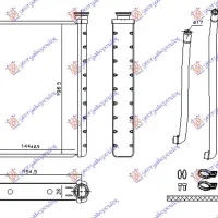 HEATER RADIATOR (145x198x26) (WITH TUBES) (JAPAN)