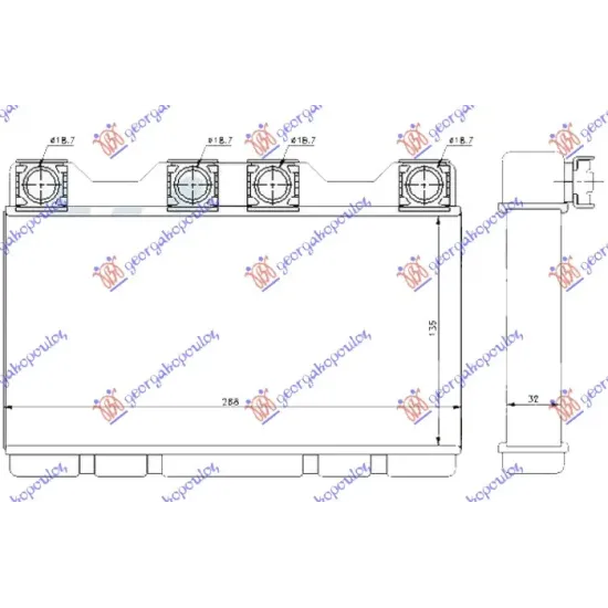 HEATER RADIATOR (135x268x32)