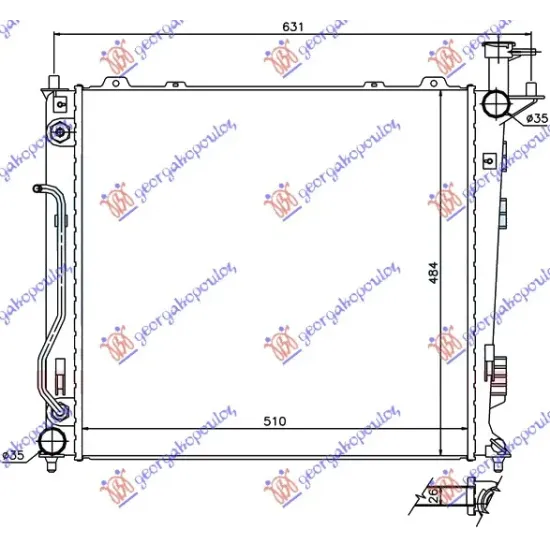 RADIATOR 2.0 - 2.2 CRDi MANUAL/AUTOMATIC (510x483x26)