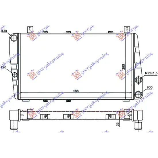 RADIATOR 1.3 PETROL - A/C (490x280)