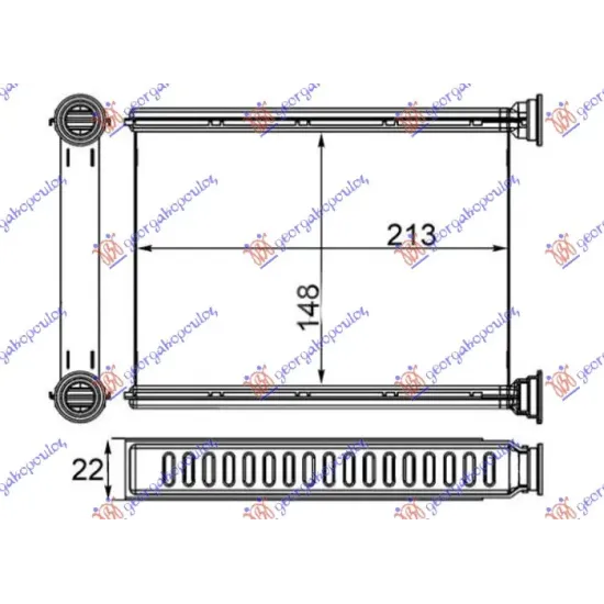 HEATER RADIATOR (148x215x22)