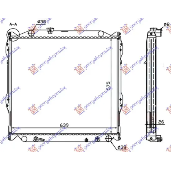 RADIATOR 3.0 DIESEL AUTOMATIC (575x640x26)