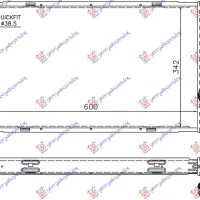 RADIATOR 3.0 (135i) PETROL MANUAL - 2.0 (116D-118D-120D-123D) DIESEL MANUAL/AUTOMATIC (600x340x32) 1 TUBE