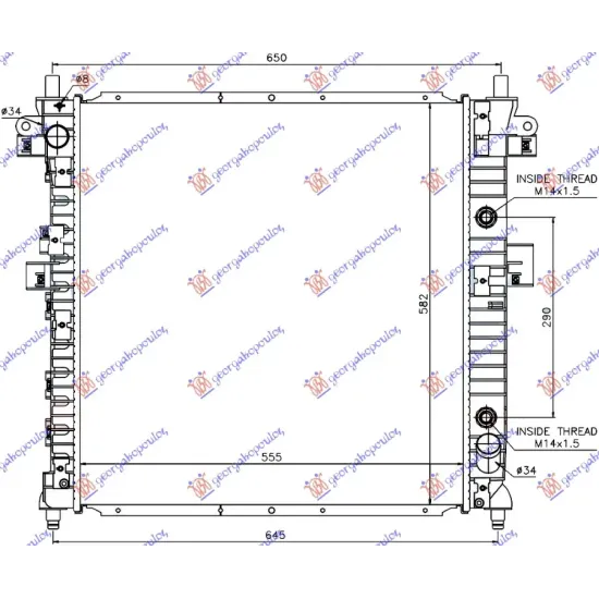 RADIATOR 2.3i PETROL - 200 Xdi DIESEL AUTOMATIC (555x580x26)