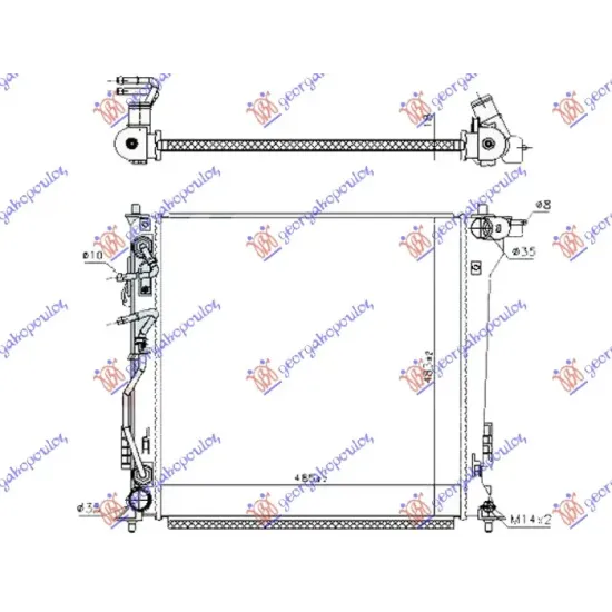 RADIATOR 2.0 CRDi DIESEL AUTOMATIC (485x485x18) (KOREAN)