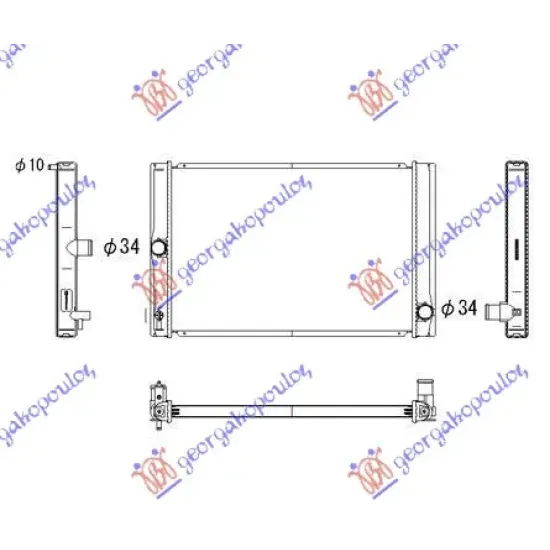 RADIATOR 1.4 DIESEL D4d (550x370) RADIATOR 1.4 DIESEL D4d (550x370)