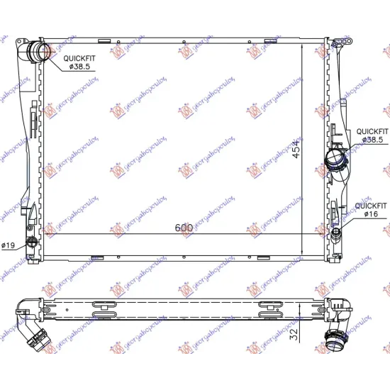 RADIATOR ALL MODEL PETROL (MANUAL- AUTOMATIC) (600x460x32) 2 TUBES