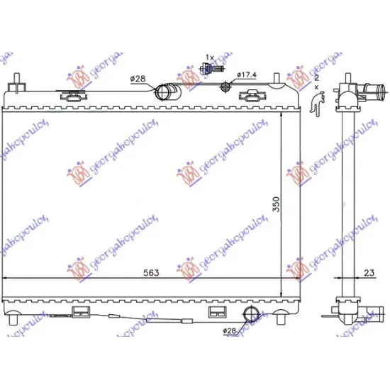 RADIATOR 1.25-1.4-1.6 PETROL MANUAL +/- A/C (560x355) RADIATOR 1.25-1.4-1.6 PETROL MANUAL +/- A/C (560x355)