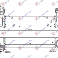 RADIATOR INTERCOOLER 3.0 (325D-330D) PETROL (510x100x105) (Φ70-70)