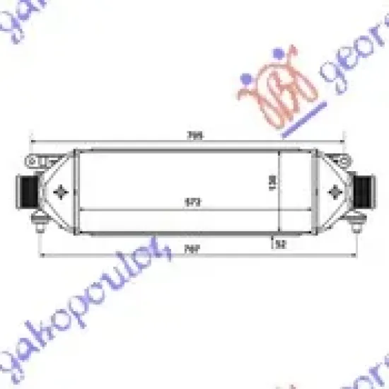 RADIATOR INTERCOOLER PETROL 1.3-1.6-1.9TD (572x132x53) RADIATOR INTERCOOLER PETROL 1.3-1.6-1.9TD (572x132x53)