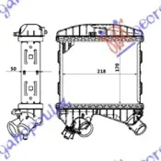 RADIATOR INTERCOOLER DIESEL (170x218x50)