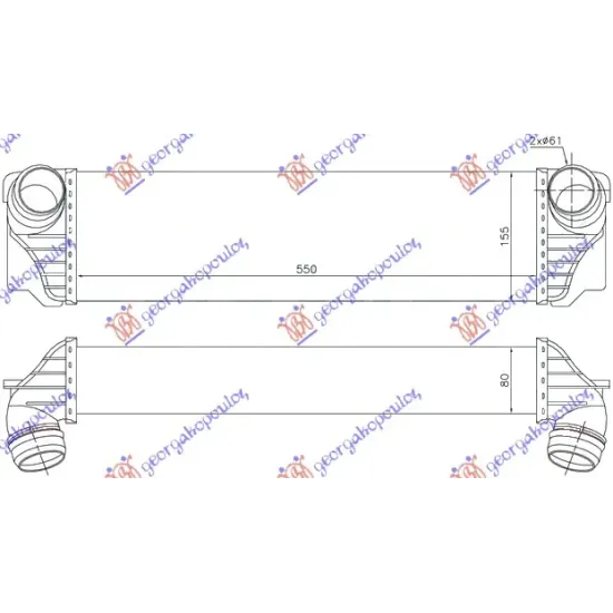 RADIATOR INTERCOOLER 1.6-2.0 DIESELIESEL (508x100x85)