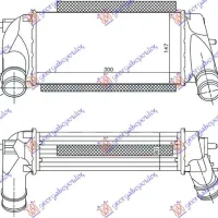 RADIATOR INTERCOOLER 1.0i 12V TURBO (300x150x