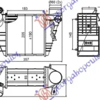 RADIATOR INTERCOOLER PETROL-DIESEL(183x195x85)18mm