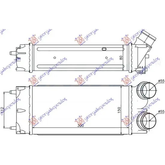 RADIATOR INTERCOOLER 1.6-16V VTI THP(300x150x80)