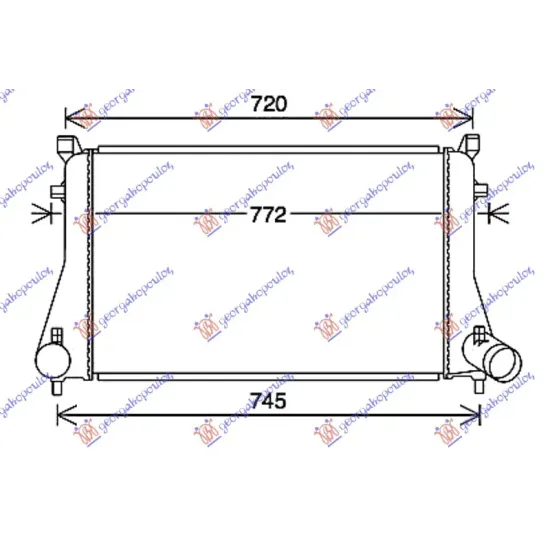 RADIATOR INTERCOOLER 1.8-2.0 TFSi PETROL (620x398x30)