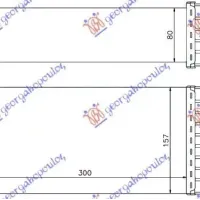 RADIATOR INTERCOOLER 1.6HDi (300x158x80)