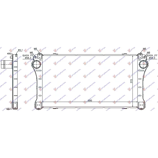 RADIATOR INTERCOOLER 2.0-2.2 D4D -2009 DIESEL (690x372x26) RADIATOR INTERCOOLER 2.0-2.2 D4D -2009 DIESEL (690x372x26)