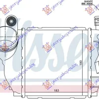 RADIATOR INTERCOOLER PETROL-DIESEL (183x190x65)12mm